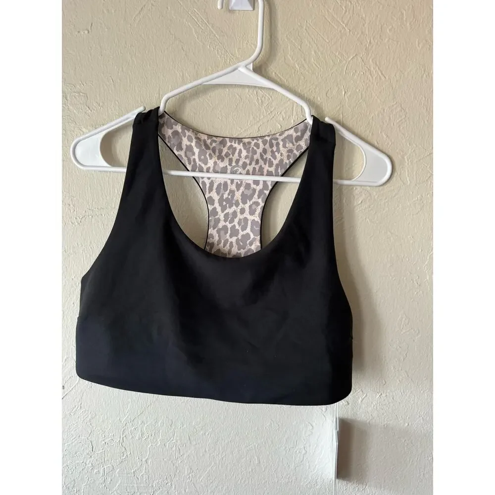 NWT Johnny Was Calme Endurance Reversible (Black/ Animal Print) Sports Bra Sz XL